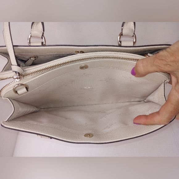 SOLD Kate Spade Mulberry Street Lise Pebbled Leather Crossbody Satchel, Cream - Picture 12 of 15